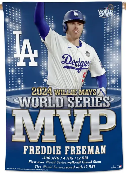 freddie freeman world series mvp 2024 dodgers 28x40 banner 250x@2x