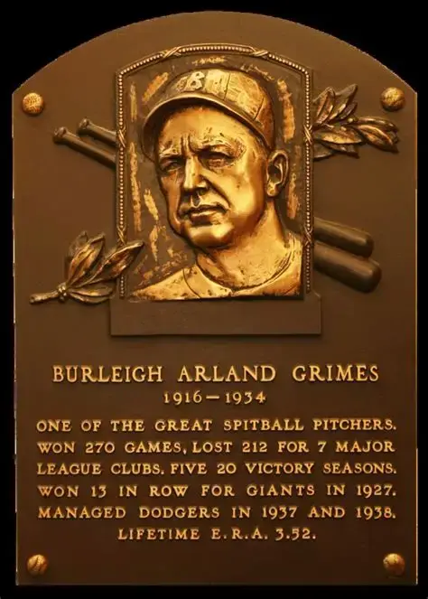 Grimes HOF plaque